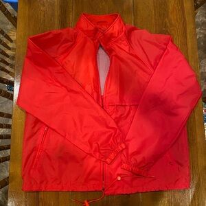 Bright red/orange men’s XL Lands End windbreaker/raincoat